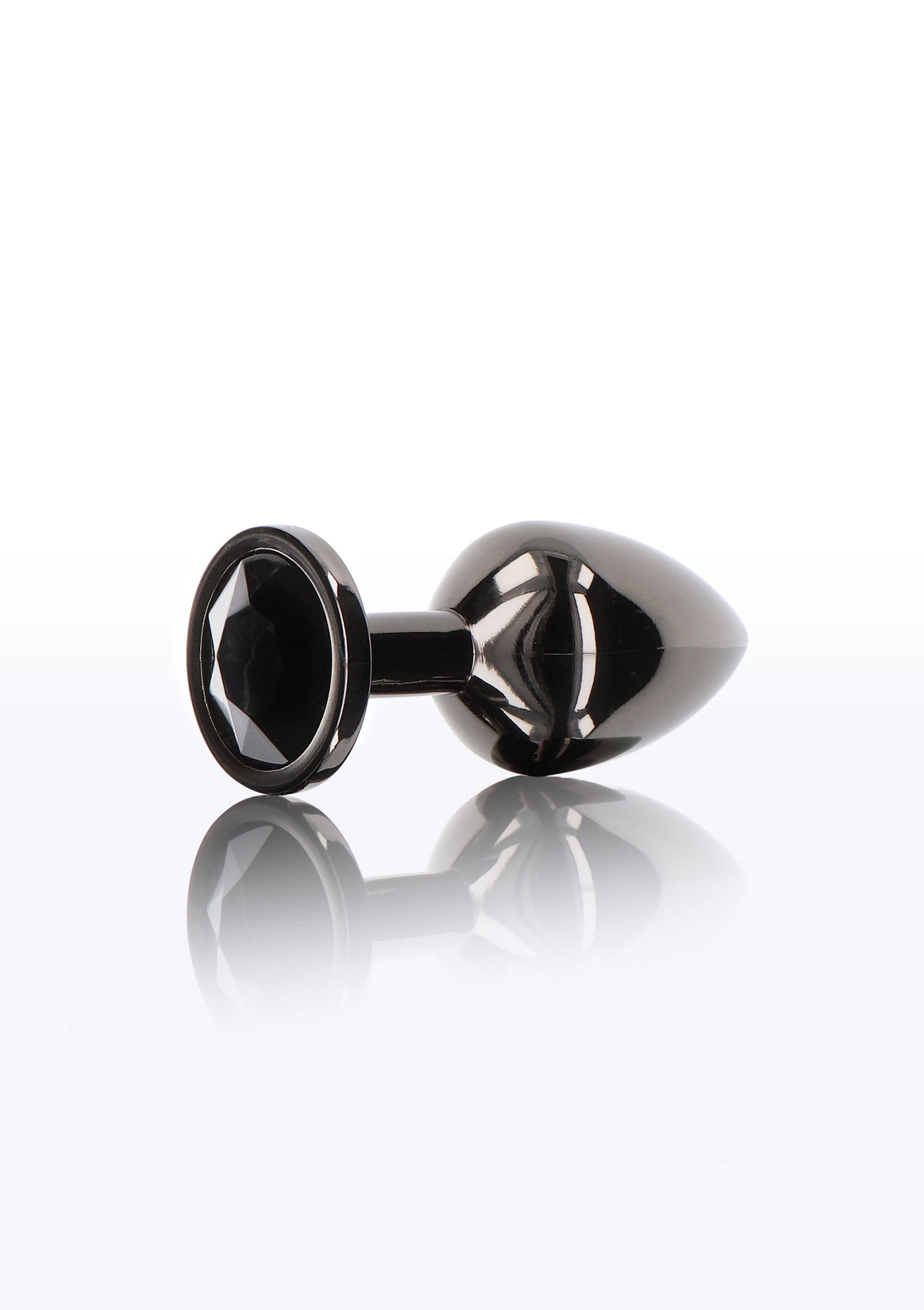 Plug anale con gioiello di diamante M nero